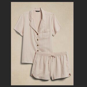 Banana Republic Linen-blend PJ Short Set NWT